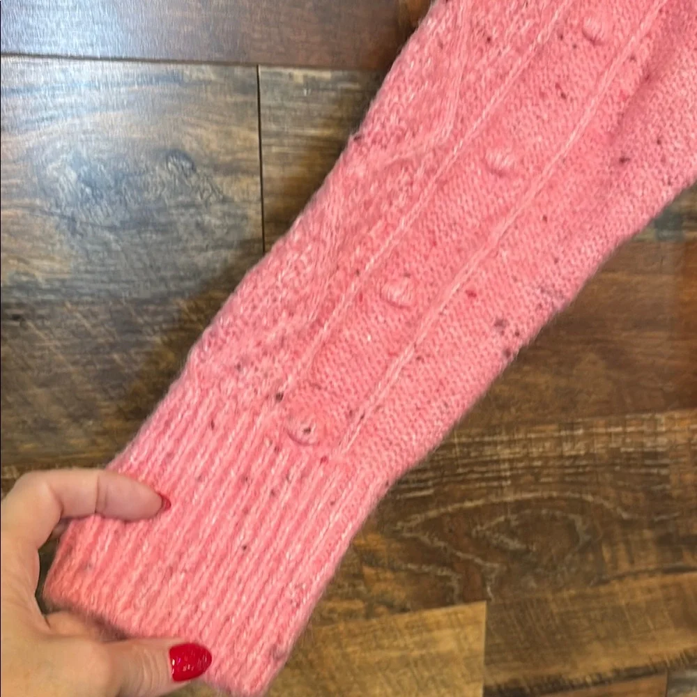 Old Navy Pink Crew Neck Cable Knit Sweater - Picture 5 of 5